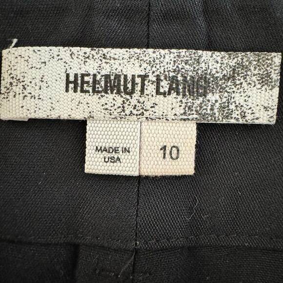 Helmut Lang Cropped Black Women’s Belted Tapered Trousers Pant Size 10 - Picture 3 of 8